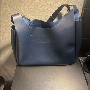 Neiman Marcus Navy Blue Shoulder Bag